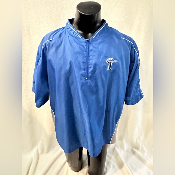 Norfolk Tides Team Batting Top Men’s  Larger -Mizuno Blue Nylon 1/4 Zip Pullover - Picture 1 of 11